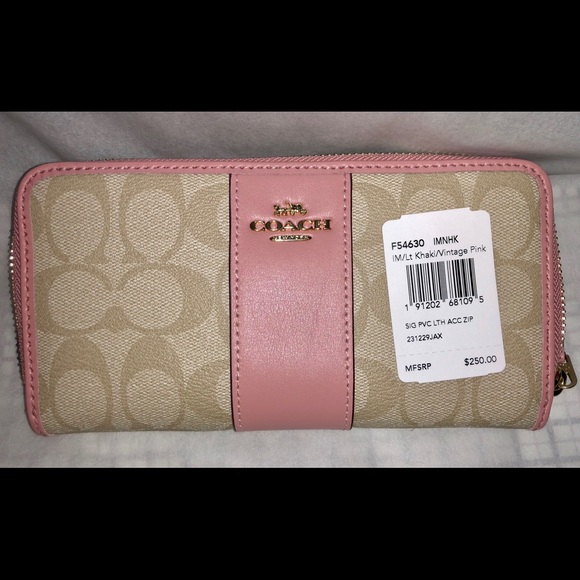 Coach Signature PVC Leather Acc Zip Around Wallet - Picture 8 of 8
